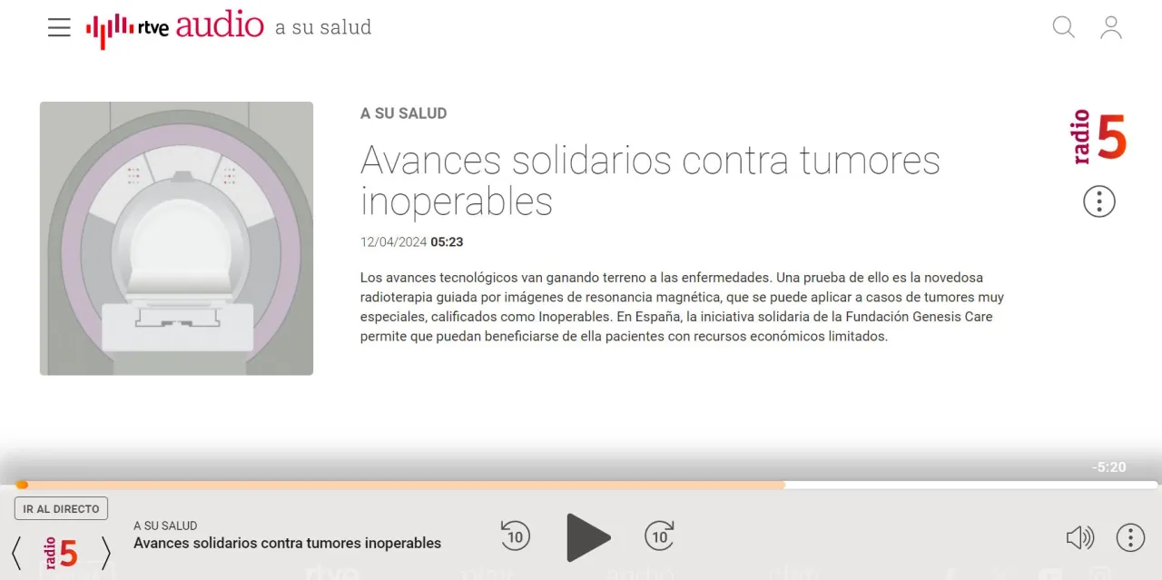 Avances solidarios contra tumores inoperables - Entrevista Dr. Felipe Couñago (RADIO 5)